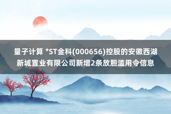 量子计算 *ST金科(000656)控股的安徽西湖新城置业有限公司新增2条放胆滥用令信息