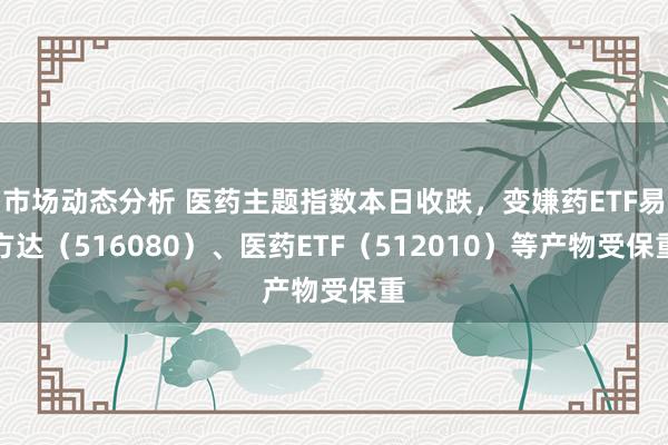 市场动态分析 医药主题指数本日收跌，变嫌药ETF易方达（516080）、医药ETF（512010）等产物受保重