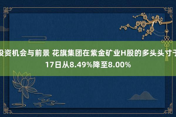 投资机会与前景 花旗集团在紫金矿业H股的多头头寸于17日从8.49%降至8.00%