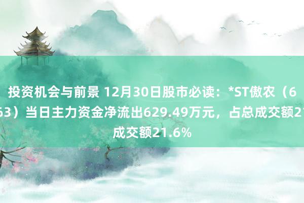 投资机会与前景 12月30日股市必读：*ST傲农（603363）当日主力资金净流出629.49万元，占总成交额21.6%