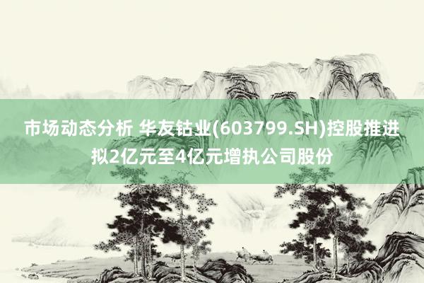 市场动态分析 华友钴业(603799.SH)控股推进拟2亿元至4亿元增执公司股份