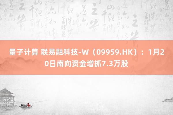 量子计算 联易融科技-W（09959.HK）：1月20日南向资金增抓7.3万股