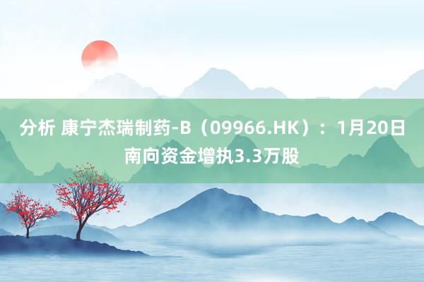 分析 康宁杰瑞制药-B（09966.HK）：1月20日南向资金增执3.3万股