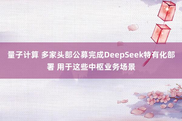 量子计算 多家头部公募完成DeepSeek特有化部署 用于这些中枢业务场景