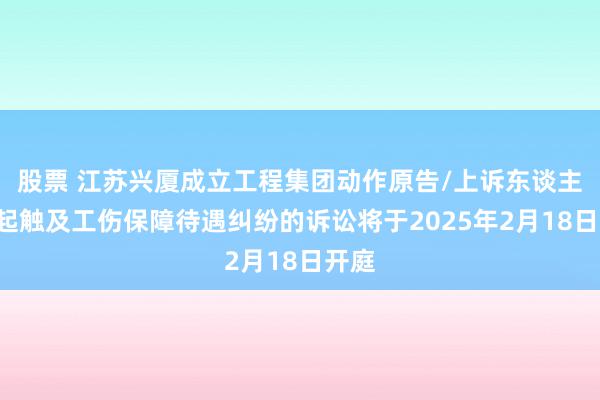 股票 江苏兴厦成立工程集团动作原告/上诉东谈主的1起触及工伤保障待遇纠纷的诉讼将于2025年2月18日开庭