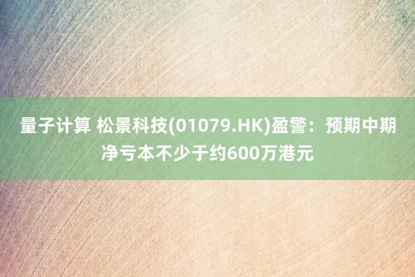 量子计算 松景科技(01079.HK)盈警：预期中期净亏本不少于约600万港元