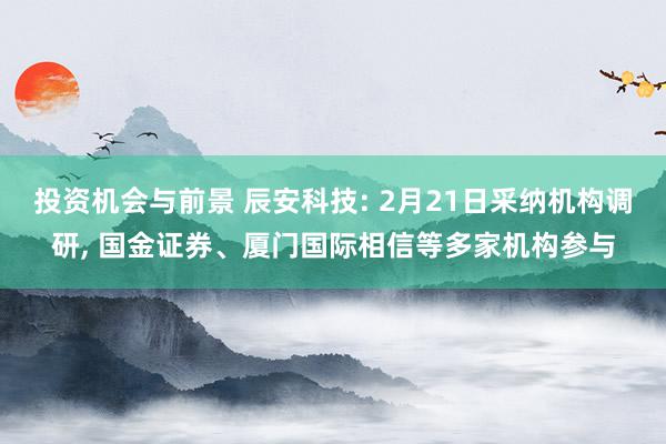 投资机会与前景 辰安科技: 2月21日采纳机构调研, 国金证券、厦门国际相信等多家机构参与