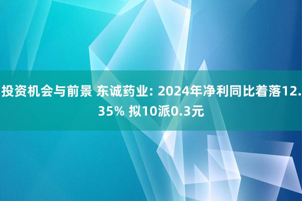 投资机会与前景 东诚药业: 2024年净利同比着落12.35% 拟10派0.3元