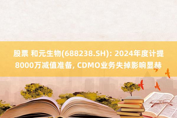 股票 和元生物(688238.SH): 2024年度计提8000万减值准备, CDMO业务失掉影响显赫