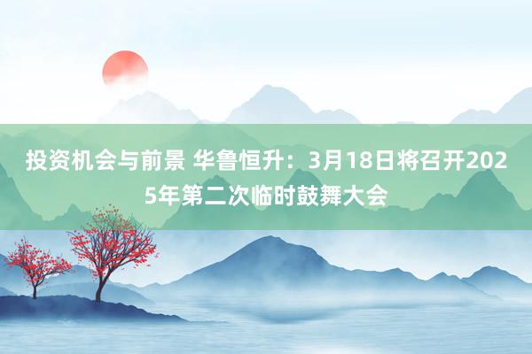 投资机会与前景 华鲁恒升：3月18日将召开2025年第二次临时鼓舞大会