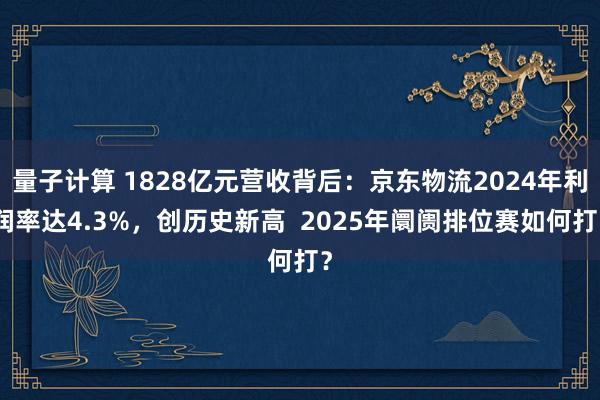 量子计算 1828亿元营收背后：京东物流2024年利润率达4.3%，创历史新高  2025年阛阓排位赛如何打？