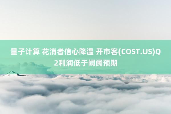 量子计算 花消者信心降温 开市客(COST.US)Q2利润低于阛阓预期