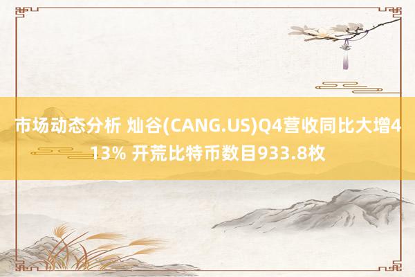 市场动态分析 灿谷(CANG.US)Q4营收同比大增413% 开荒比特币数目933.8枚